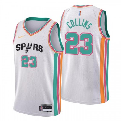 San Antonio Spurs #23 Zach Collins Men's Nike White 202122 Swingman NBA Jersey - City Edition Men's